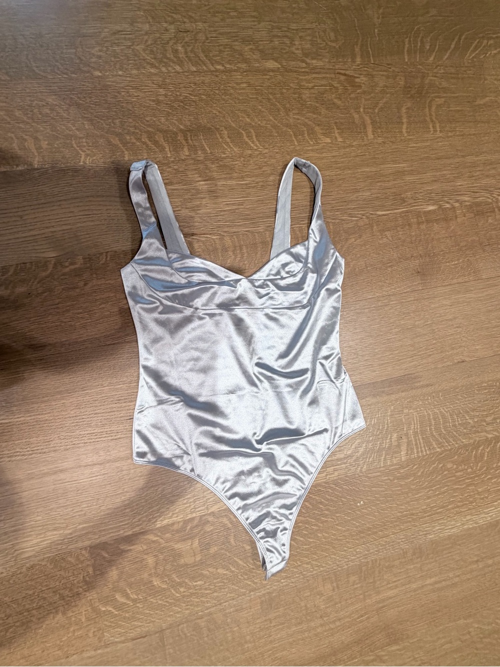 Free People Silver Satin Kids One-Piece Bodysuit